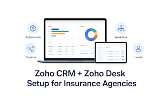 set up and customize zoho CRM and zoho desk for your health life insurance crm