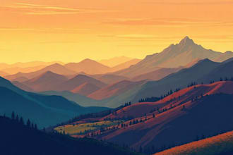 draw professional vector landscape illustration