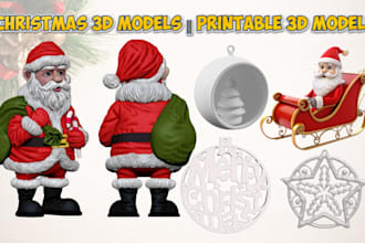 create stunning christmas 3d models, 3d ornaments, printable designs