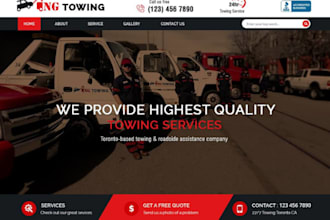 build squarespace towing service website auto wrecker auto repair truck website