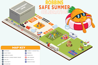 design 3d isometric festival maps and event site illustrations