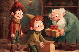 design christmas children story book illustration kids book children book cover