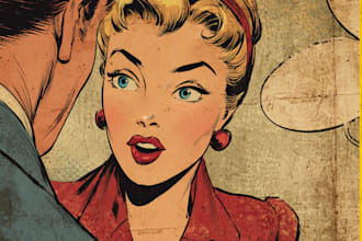 create a humorous cartoon from the past