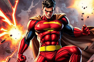 design your realistic superhero cartoon portrait