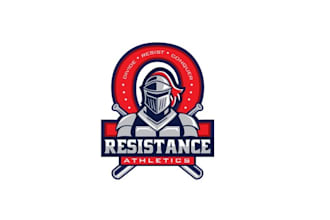 create a youth softball team logo for resistance athletics