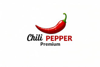 design wonderful chili pepper pixel logo