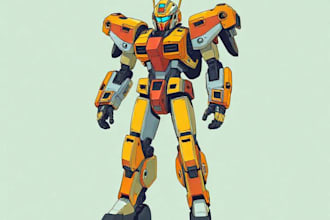 design robots and concept art of futuristic mecha