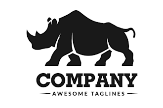 a high quality rhino logo design for your company