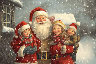 draw birthday, greeting, christmas card, postcard in hand