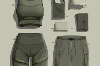 do fashion design and clothing tech pack and flat sketch