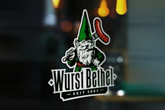 made traditional company logo for a german sausage bar