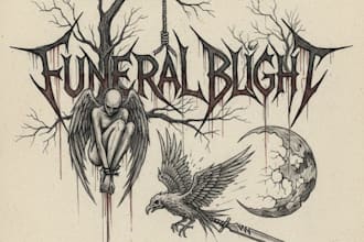 design hand draw a melancholic atmospheric black metal logo