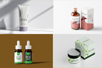 premium packaging box, bottle label, cbd oil, skincare tube and cream jar labels