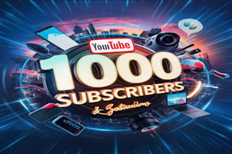 grow up 2000 youtube followers very high quality