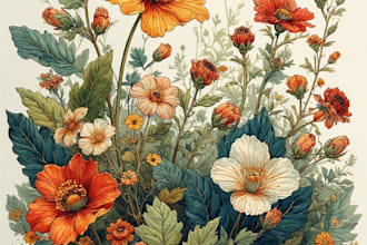 design elegant botanical illustrations for prints