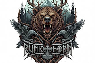 create a pagan folk metal logo