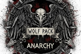 make a blackened crust punk logo