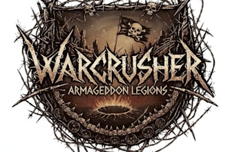 create a raw war metal logo
