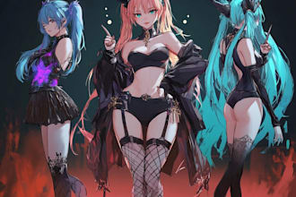 illustrate anime character illustration