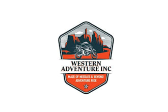design traditional adventure motorcycle riders logo