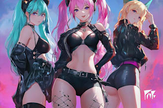illustrate anime fantasy character