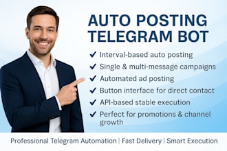 create a telegram auto posting bot and automation system