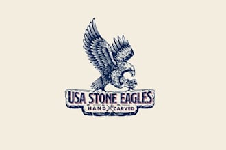 design hand carved eagles stone logo