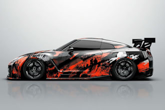 design car wrap vehicle wrap truck wrap boat wrap racing car