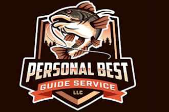modern fish food logo design
