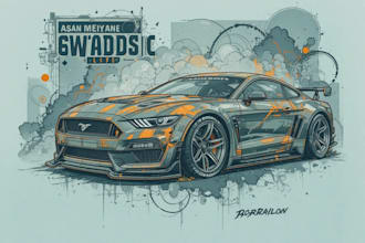draw awesome car vector for t shirt design