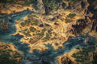 do fantasy map illustration