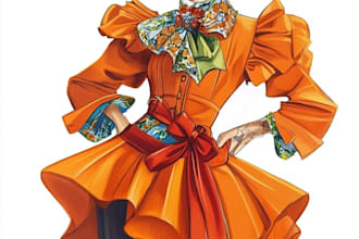 draw a fashion illustration or sketch