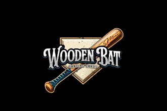 create wonderful and excellent wooden bat logo design