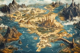 draw a wonderful custom fantasy map