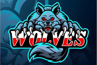 design colorful animal wolf mascot fox logo