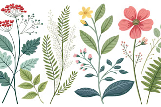 draw vector botanical illustrations for plants