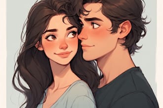make a watercolor couple portrait