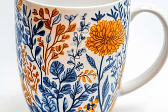 create a custom coffee mug design or coffee cup design
