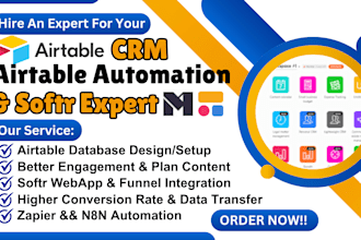 setup airtable database airtable automation dashboards softr webapp and workflow