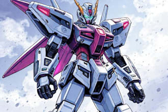draw your mecha robot fanart or original in digital artwork
