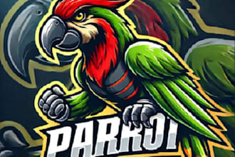 design high quality t shirt tropical parrot logo