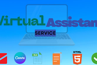 do admin work, data entry, html work and canva designs