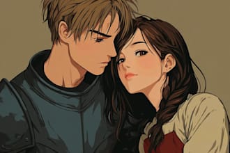 draw your couple, fanart, canon and photo with anime style