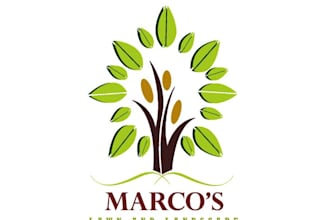 design landscaping and lawn care minimalist logo