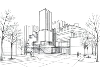hand draw architecture and urban design sketches