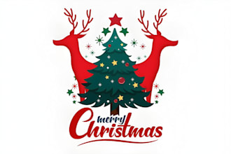 do modern holiday season merry christmas artwork logo and any graphic design