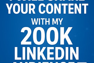 share your content with linkedin 200k audience, shoutout, promotion