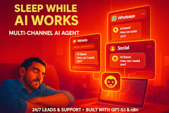develop a multi channel ai agent for whatsapp, website and social media
