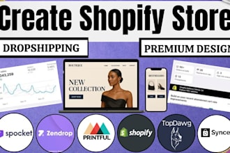 build shopify website design shopify store design shopify dropshipping spocket