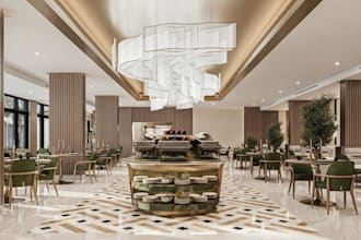 luxury 3d hotel restaurant,lobby lounge,patio architects,coffee shop,drive thru